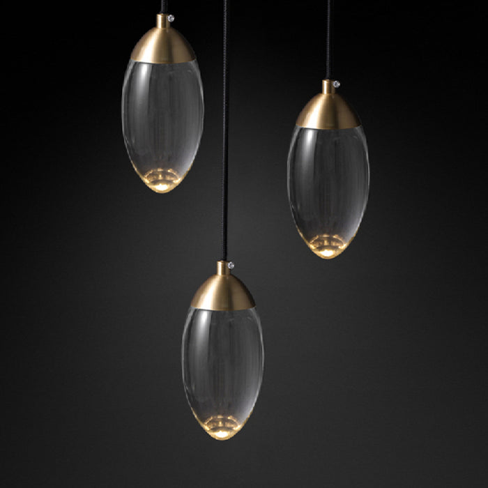 MIRODEMI Bergeggi Copper Crystal Pendant Light in the Shape of Balls Water Drops Decoration