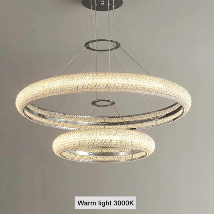 MIRODEMI® Bern | Chrome Round Crystal Chandelier for Dining Room