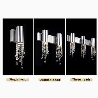 Modern|Chrome|Crystal|Wall|Lamp|Light|Sconce|Trendy