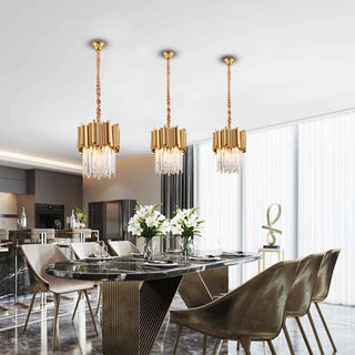 MIRODEMI® Biot | Gold Crystal Pendant Chandelier