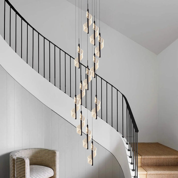 MIRODEMI® Bonassola | Exceptional Long Spiral LED Pendant Chandelier