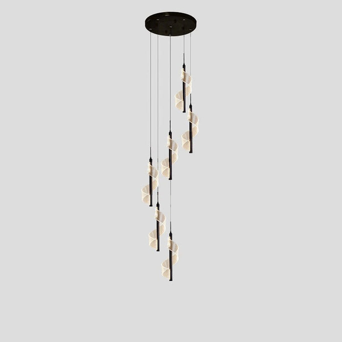 MIRODEMI® Bonassola | Exceptional Long Spiral LED Pendant Chandelier for High Ceiling