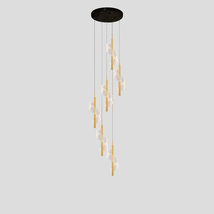 MIRODEMI® Bonassola | Exceptional Long Spiral LED Pendant Chandelier for Lobby
