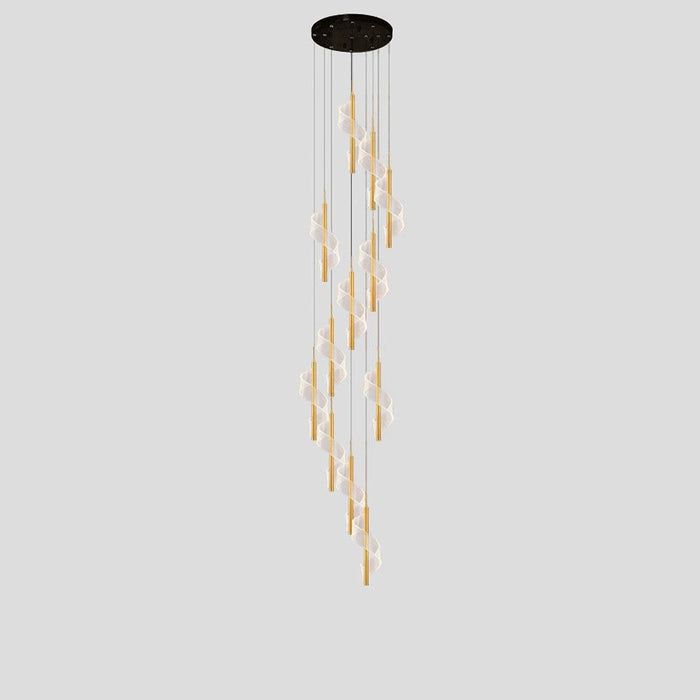 MIRODEMI® Bonassola | Exceptional Long Spiral LED Pendant Chandelier