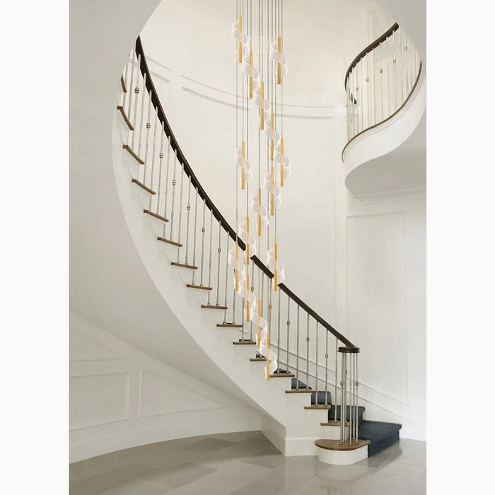 MIRODEMI® Bonassola | Exceptional Long Spiral LED Pendant Chandelier for Stairwell