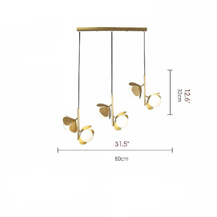 MIRODEMI Bordighera Nordic Gold Ceiling Copper Light With Flower Design 3 Heads Sizes