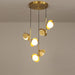 MIRODEMI Bordighera Nordic Gold Ceiling Copper Light With Flower Design 3 Heads Decoration