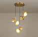 MIRODEMI Bordighera Nordic Gold Ceiling Copper Light With Flower Design 3 Heads Decoration