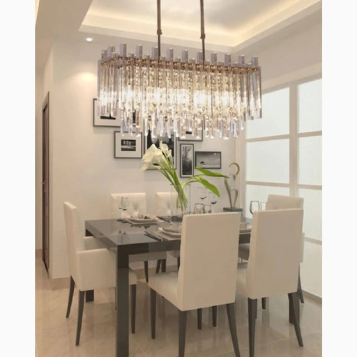 MIRODEMI® Borghetto Santo Spirito | Gold Rectangle Crystal Chandelier for Living Room