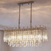 MIRODEMI® Borghetto Santo Spirito | Gold Rectangle Crystal Chandelier for Dining Room