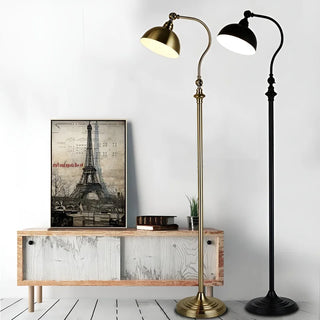 MIRODEMI® Bouveret | Nordic Style Black/Bronze Retro Floor LED Lamp for Living Room, Bedroom