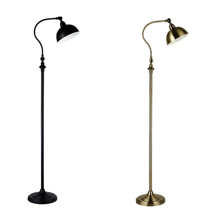 MIRODEMI® Bouveret | Nordic Style Black/Bronze Retro Floor LED Lamp for Living Room, Bedroom