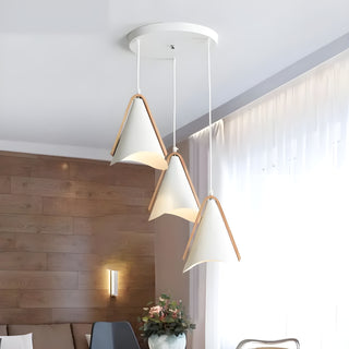 MIRODEMI Breil-sur-Roya Scandinavian Style White Metal and Wooden LED Pendant Chandelier For Modern Living Room Decor