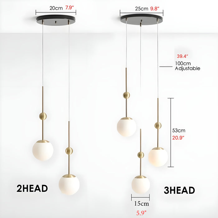 Modern Ball-Shaped LED Metal and Glass White Ceiling Lamp from Mirodemi for Staircase 