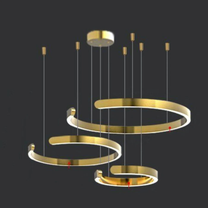 MIRODEMI® Brig-Glis | Gold Spiral LED Lighting for Living Room