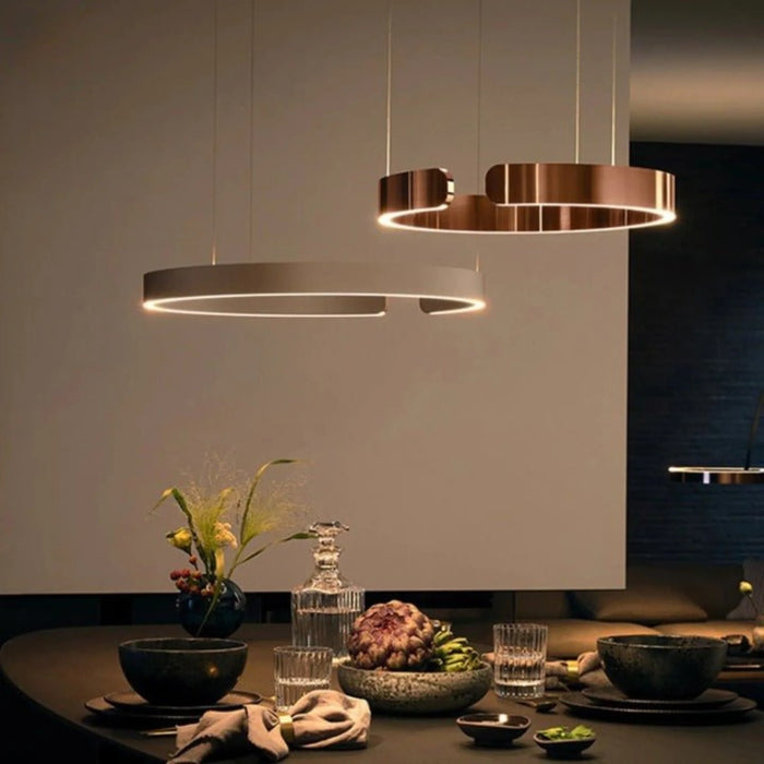 MIRODEMI® Brig-Glis | Gold Spiral LED Chandelier for Kitchen