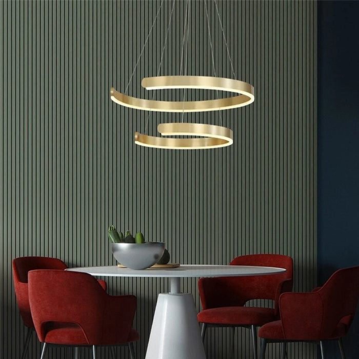 MIRODEMI® Brig-Glis | Gold Spiral LED Light for Living Room