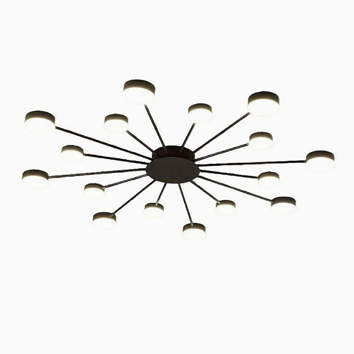 MIRODEMI® Buchs | Floral shaped black LED Ceiling Chandelier
