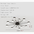 MIRODEMI® Buchs | Floral shaped dark Chandelier