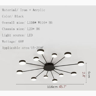 MIRODEMI® Buchs | Floral shaped dark Chandelier