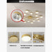 MIRODEMI® Buchs | Floral shaped LED Ceiling golden Chandelier