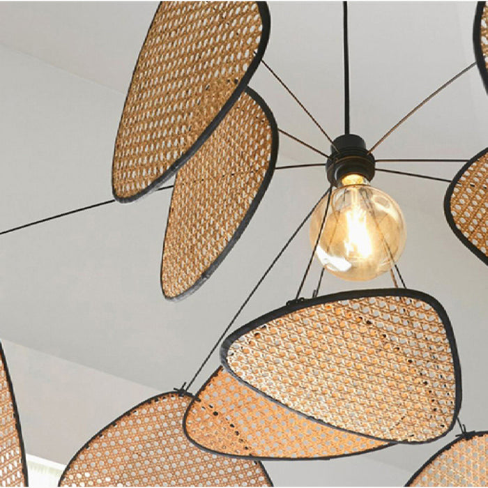 MIRODEMI® French Designer Chandelier with Hand Made Rattan Wicker for Bedroom Cool Light / Dia23.6" / Dia60.0cm