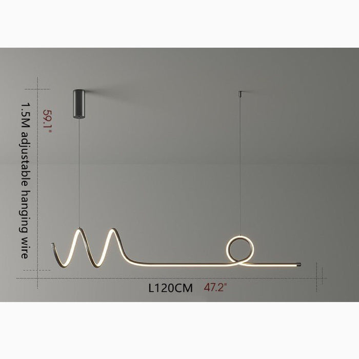 MIRODEMI Bussigny-près-Lausanne Nordic Pendant Lamp With A Long Strip Size Black