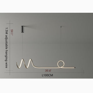 MIRODEMI Bussigny-près-Lausanne Nordic Pendant Lamp With A Long Strip Black Size