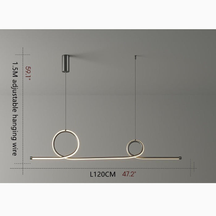 MIRODEMI Bussnang Modern Pendant Lamp with Ribbon Design Size