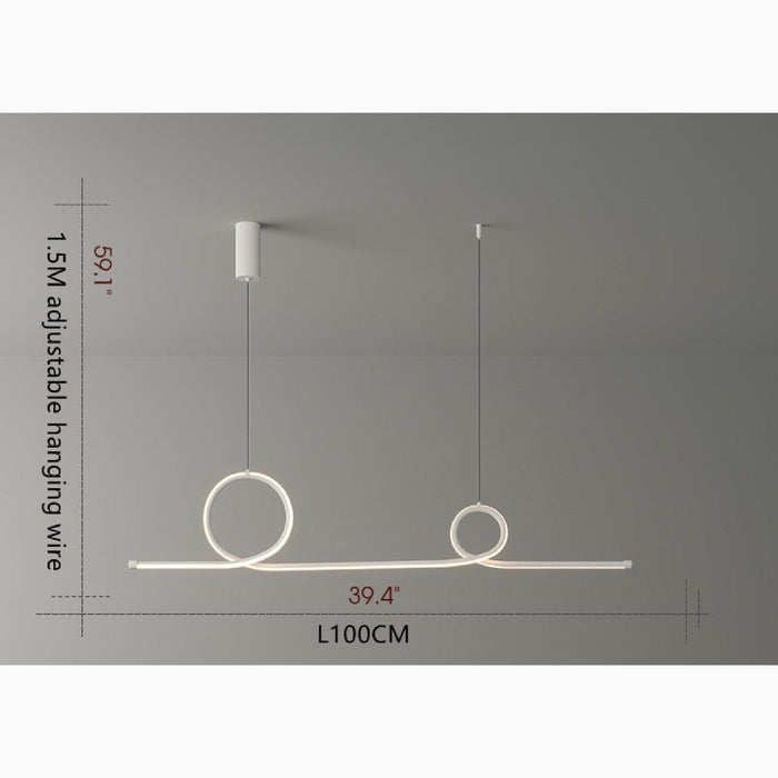 MIRODEMI Bussnang Modern Pendant Lamp with Ribbon Design White Details