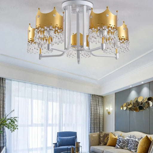 Luxury Gold Crystal Crown Chandelier for Hotel