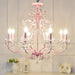 MIRODEMI Cadeo Pink Royal Metal Chandelier With Crystal Lights For Bedroom