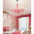 MIRODEMI Caderzone Nordic LED Pink Crystal Luxury Pendant Chandelier For Children's Bedroom