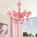 MIRODEMI Caderzone Nordic LED Pink Crystal Luxury Pendant Chandelier For Kid's Bedroom