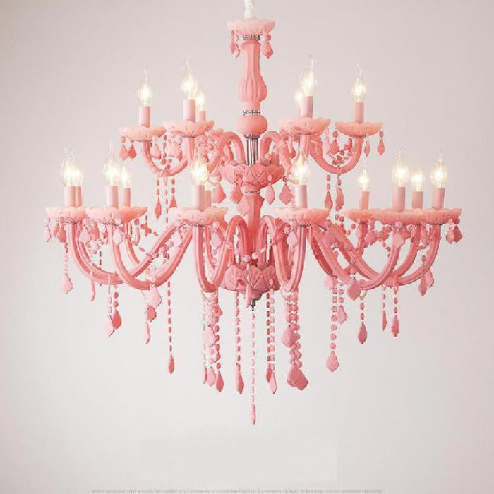MIRODEMI Caderzone Nordic LED Pink Crystal Luxury Pendant Chandelier For Decoration