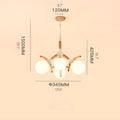 MIRODEMI® Cadoneghe | Nordic-Styled Wood Chandelier with Glass-Ball Lights Cord Pendant White Size