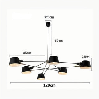 MIRODEMI® Cadorago | Black Ultramodern Design Pivot Pendant Chandelier For Kitchen