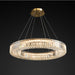 MIRODEMI® Cadrezzate | Round Luxury Crystal Hanging LED Chandelier Lights On