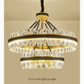 MIRODEMI® Caerano di San Marco | Postmodern Round Crystal Leather LED Chandelier Lightts On