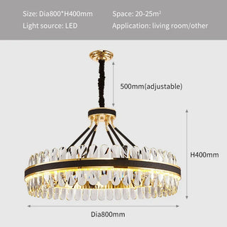 MIRODEMI® Caerano di San Marco | Postmodern Round Crystal Leather LED Chandelier  For Bedroom