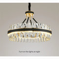 MIRODEMI® Caerano di San Marco | Postmodern Round Crystal Leather LED Chandelier  For Bedroom