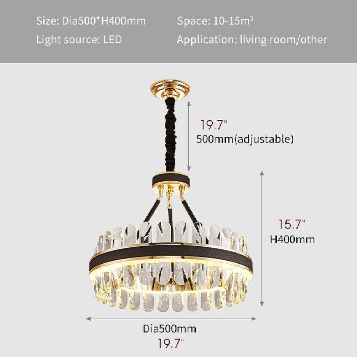 MIRODEMI® Caerano di San Marco | Postmodern Round Crystal Leather LED Chandelier Dia50