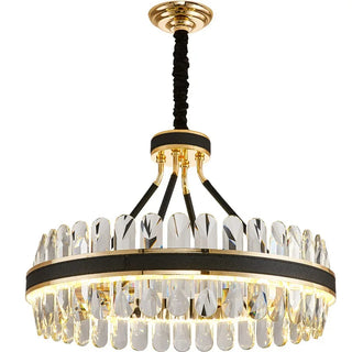 MIRODEMI® Caerano di San Marco | Postmodern Round Crystal Leather LED Chandelier  For Bedroom