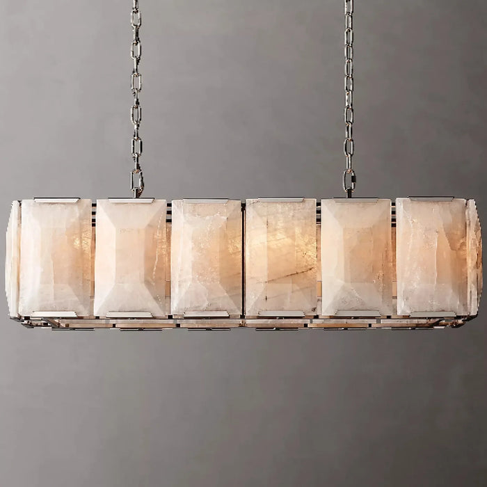 MIRODEMI® Cagli | Glossy Led Retro American Rectangular Crystal Chandelier For Home Decor