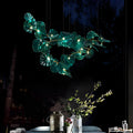 MIRODEMI Cagliari | Unique Green Glass Leaves Shaped Pendant Chandelier For Dining Room