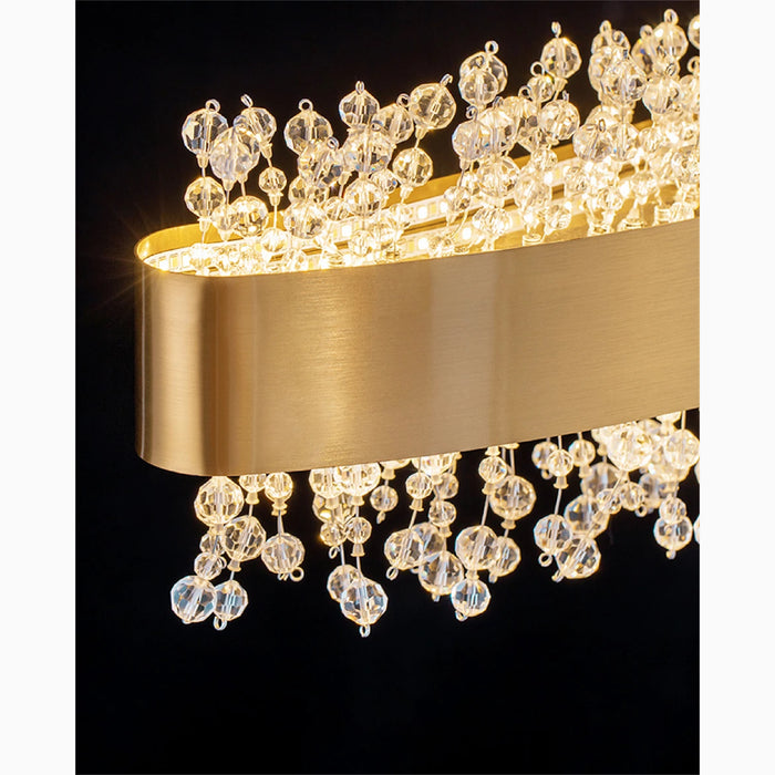 MIRODEMI® Caglio | Luxury Wave-Shaped Rectangle Crystal Chandelier Lampshade Details