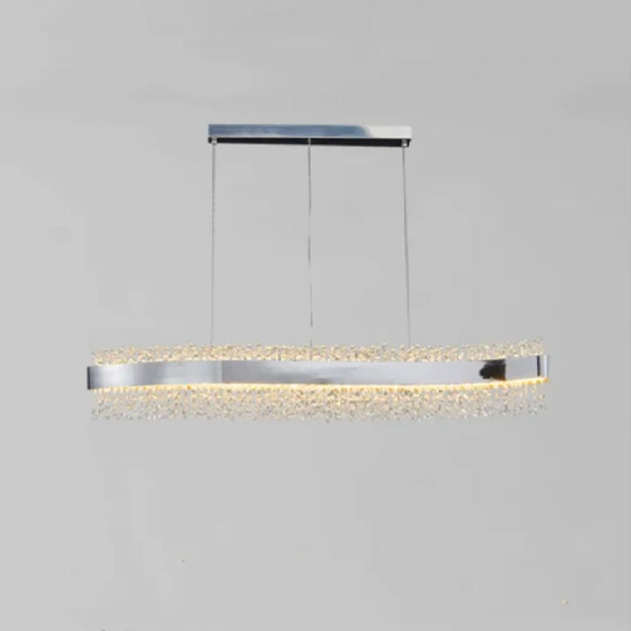 MIRODEMI® Caglio | Luxury Wave-Shaped Rectangle Crystal Chandelier Chrome Color