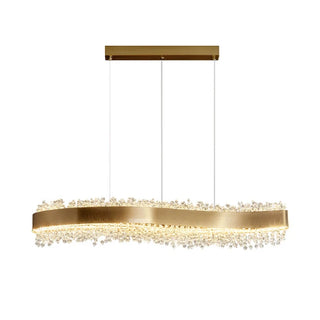 MIRODEMI® Cagno | Modern Stainless Steel and Crystal Chandelier for Dining Spaces