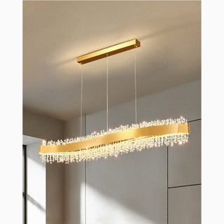 MIRODEMI® Cagno | Crystal Pendant Chandelier in Stainless Steel – Ideal for Dining Room Ambiance