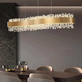 MIRODEMI® Cagno | Artistic Stainless Steel Crystal Pendant Chandelier for Dining Area